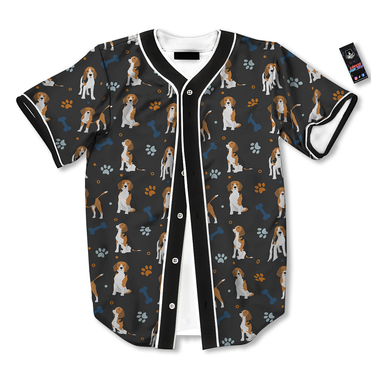 Beagle Cute Cartoon Print Pattern Baseball Jersey-grizzshop