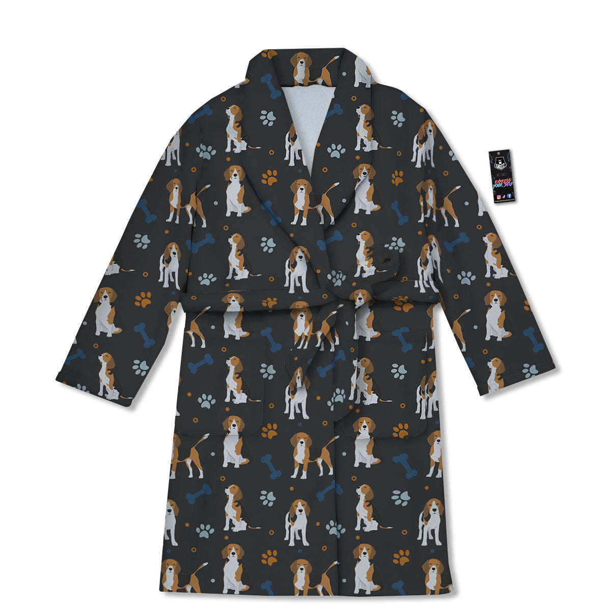 Beagle Cute Cartoon Print Pattern Bathrobe-grizzshop