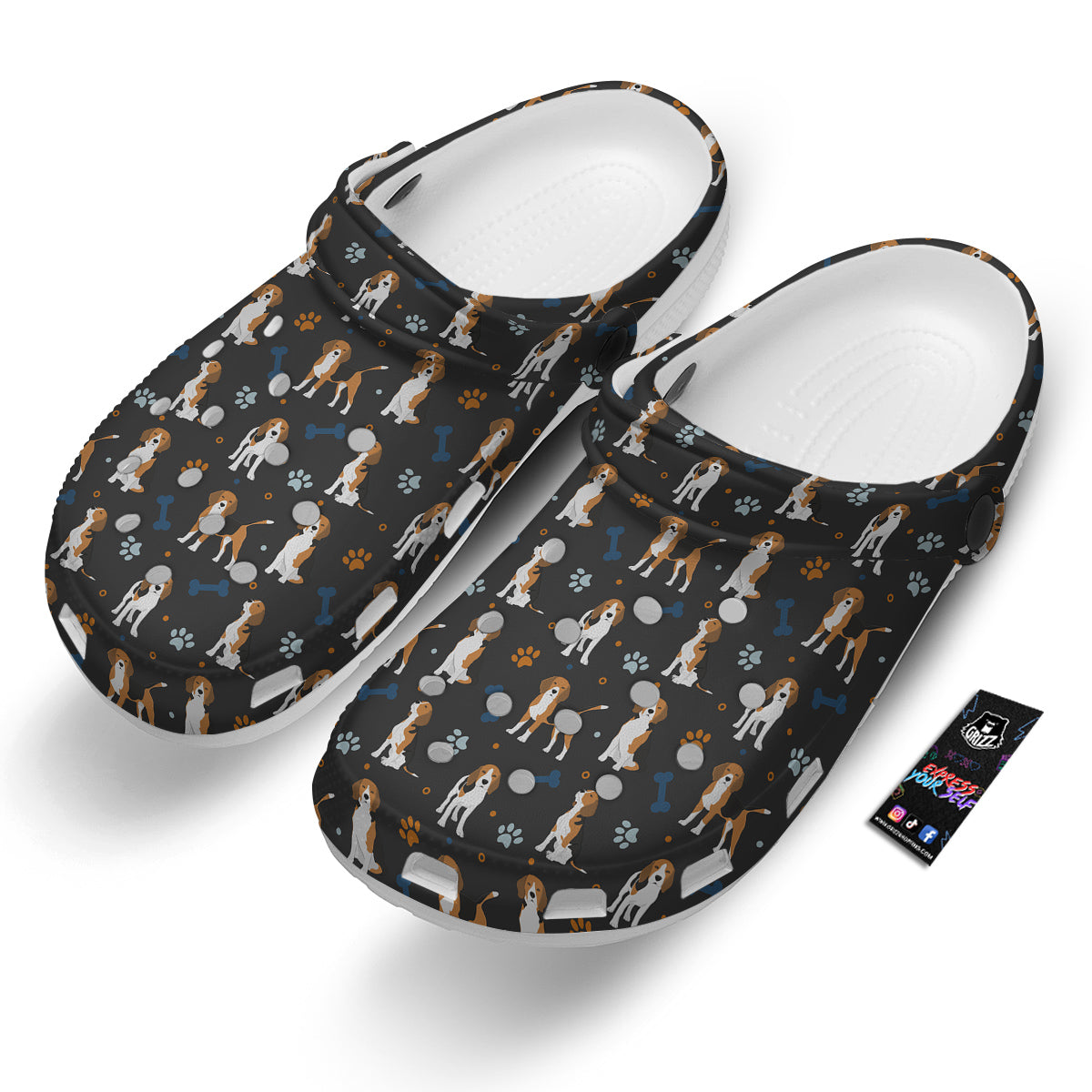 Beagle Cute Cartoon Print Pattern Clog-grizzshop
