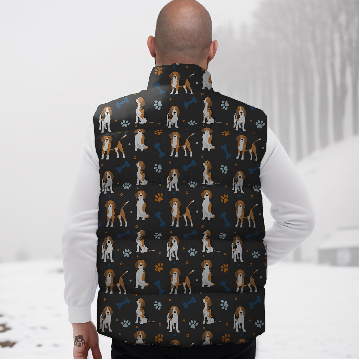 Beagle Cute Cartoon Print Pattern Down Vest