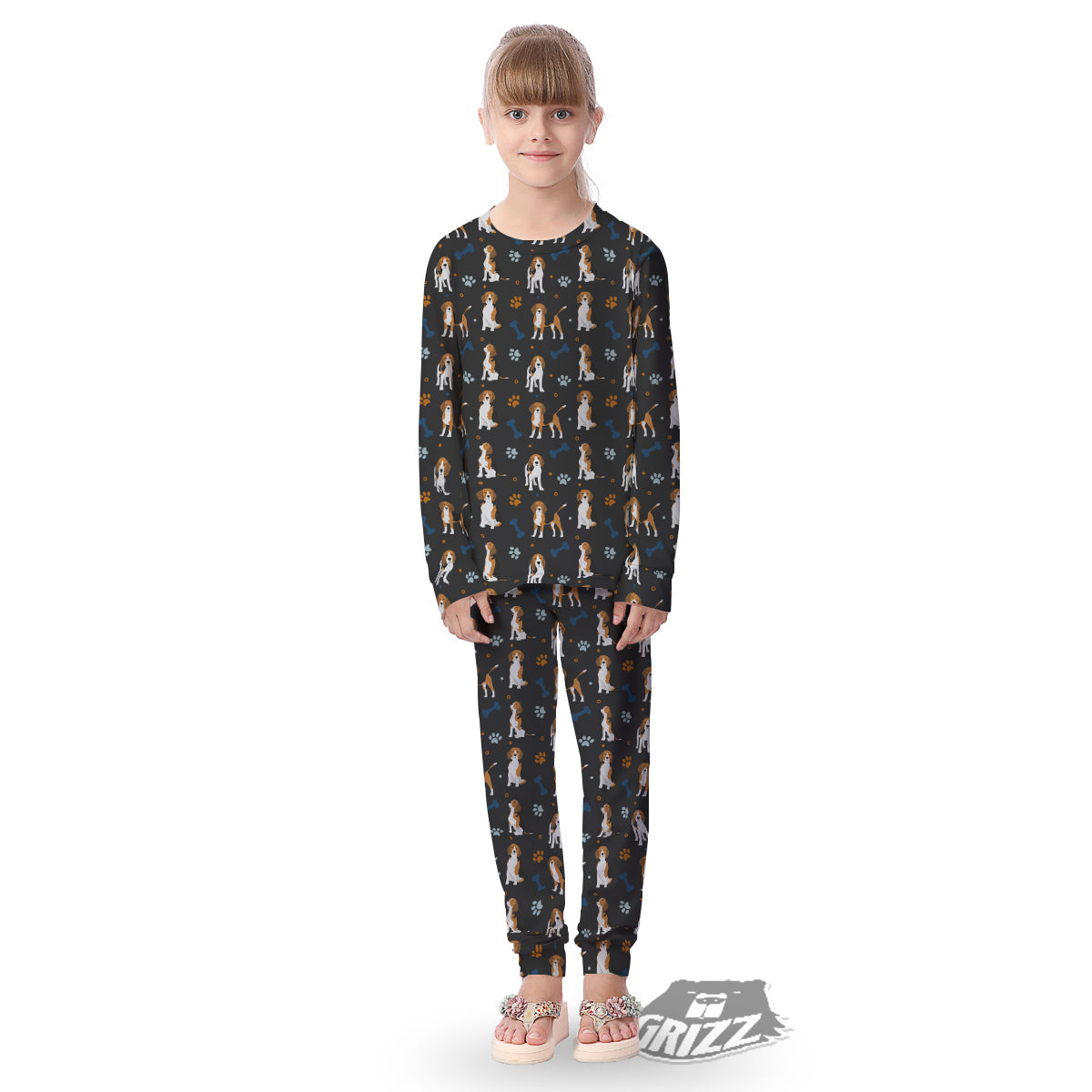 Beagle Cute Cartoon Print Pattern Kid's Pajamas-grizzshop