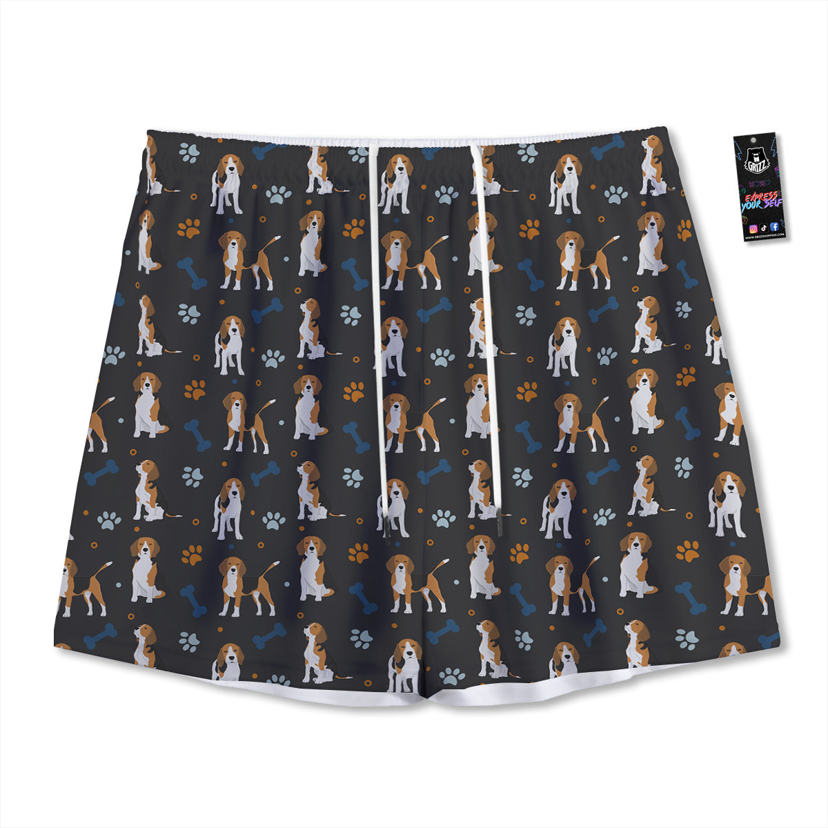 Beagle Cute Cartoon Print Pattern Mesh Shorts