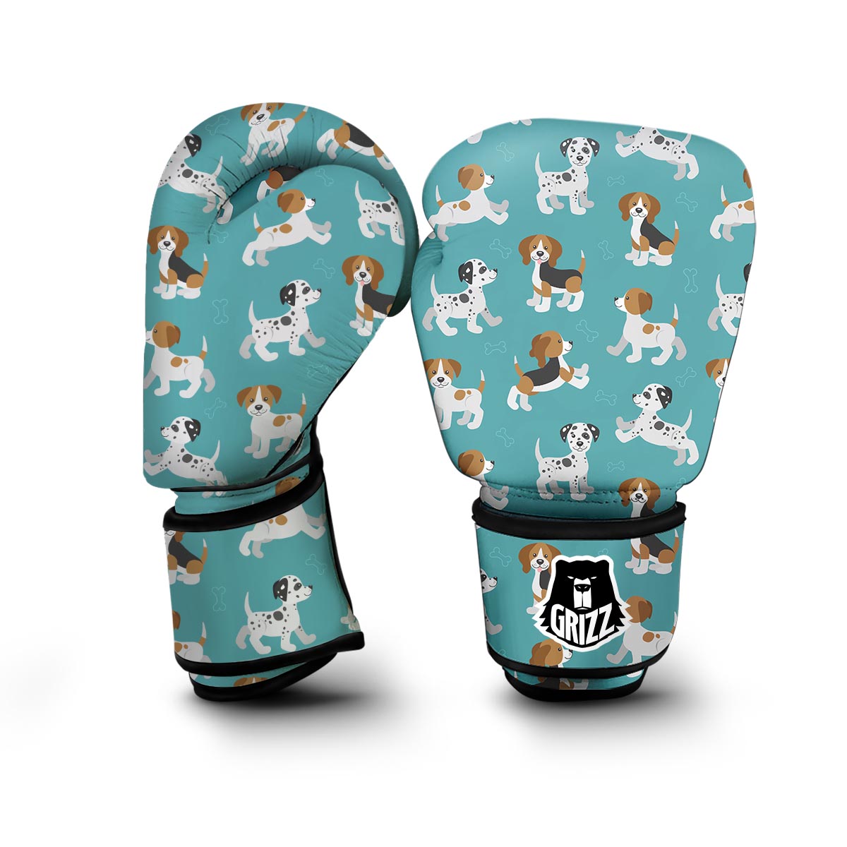 Beagle Dog Bone Pattern Print Boxing Gloves-grizzshop