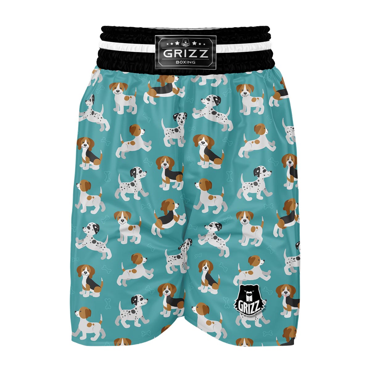 Beagle Dog Bone Pattern Print Boxing Shorts-grizzshop