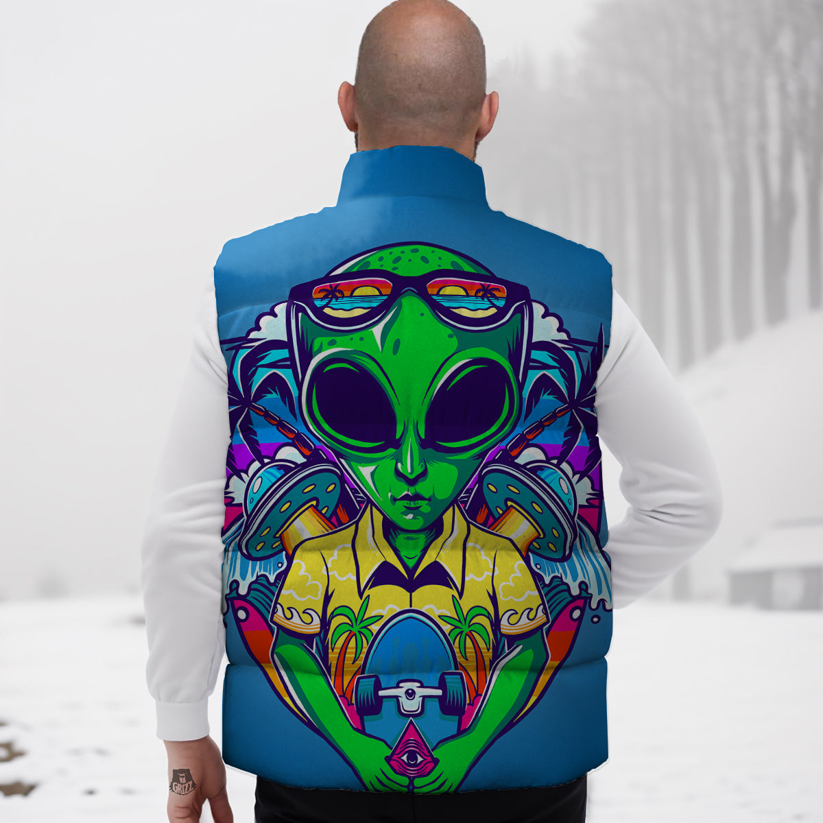 Beagle Dog Bone Pattern Print Down Vest