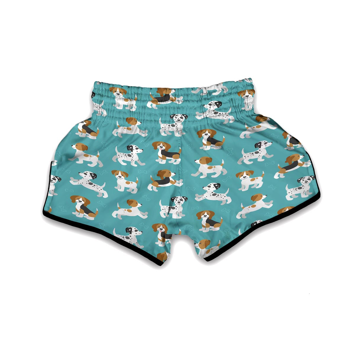 Beagle Dog Bone Pattern Print Muay Thai Boxing Shorts-grizzshop