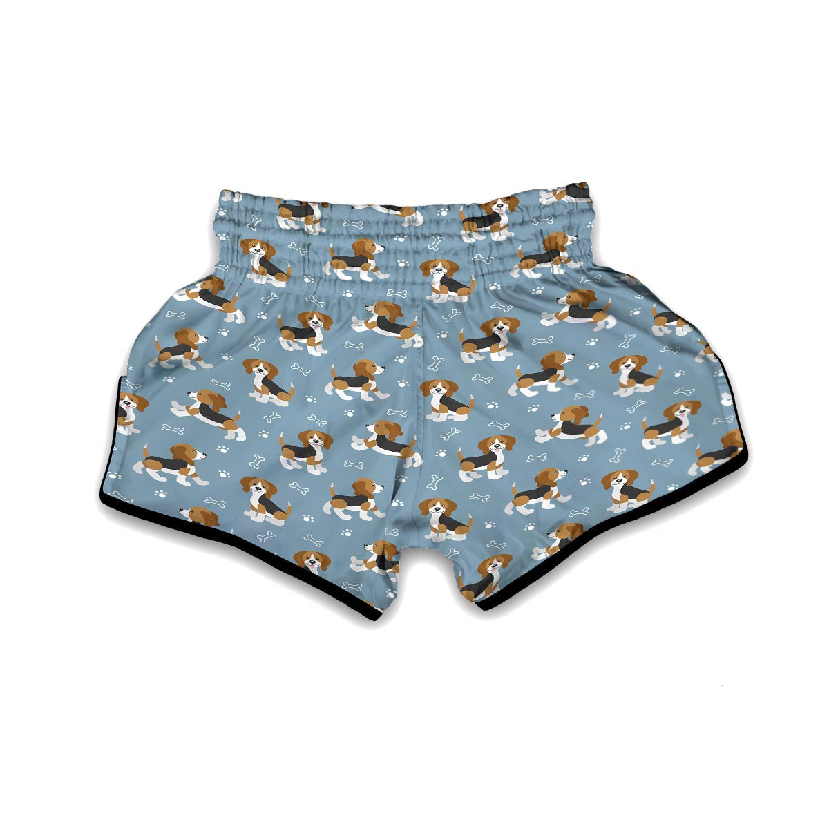 Beagle Paw Dog Bone Pattern Print Muay Thai Boxing Shorts-grizzshop