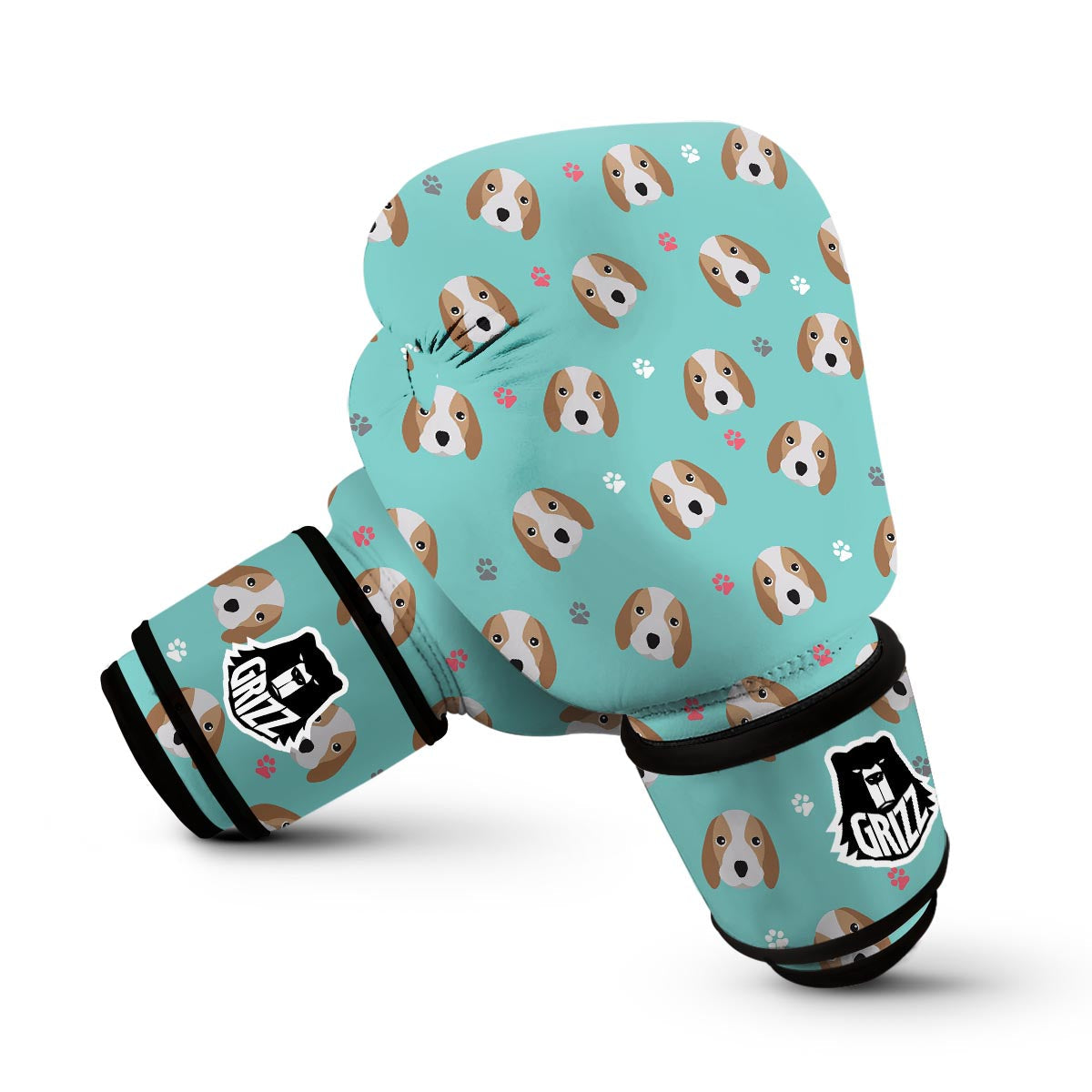 Beagle Paw Pattern Print Boxing Gloves-grizzshop