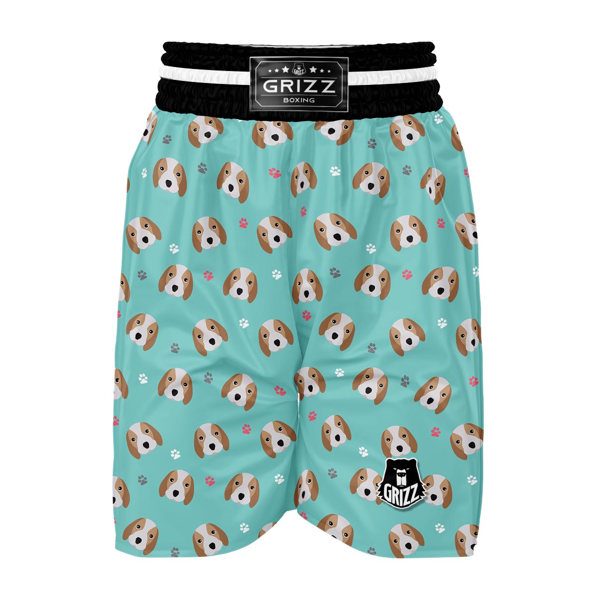 Beagle Paw Pattern Print Boxing Shorts-grizzshop
