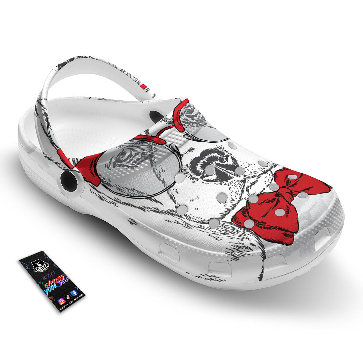 Beagle With Glasses Hipster Print Clog-grizzshop