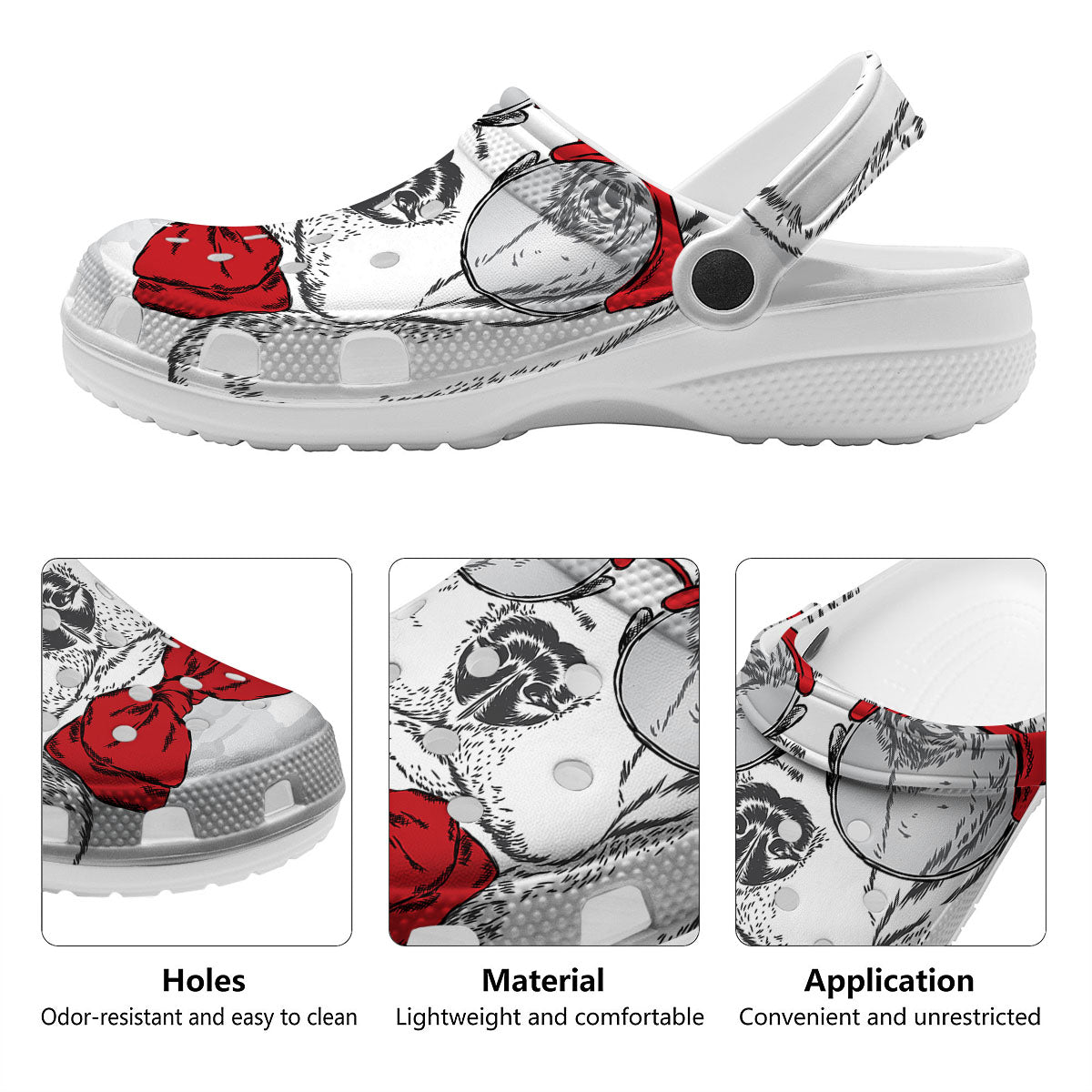 Beagle With Glasses Hipster Print Clog-grizzshop