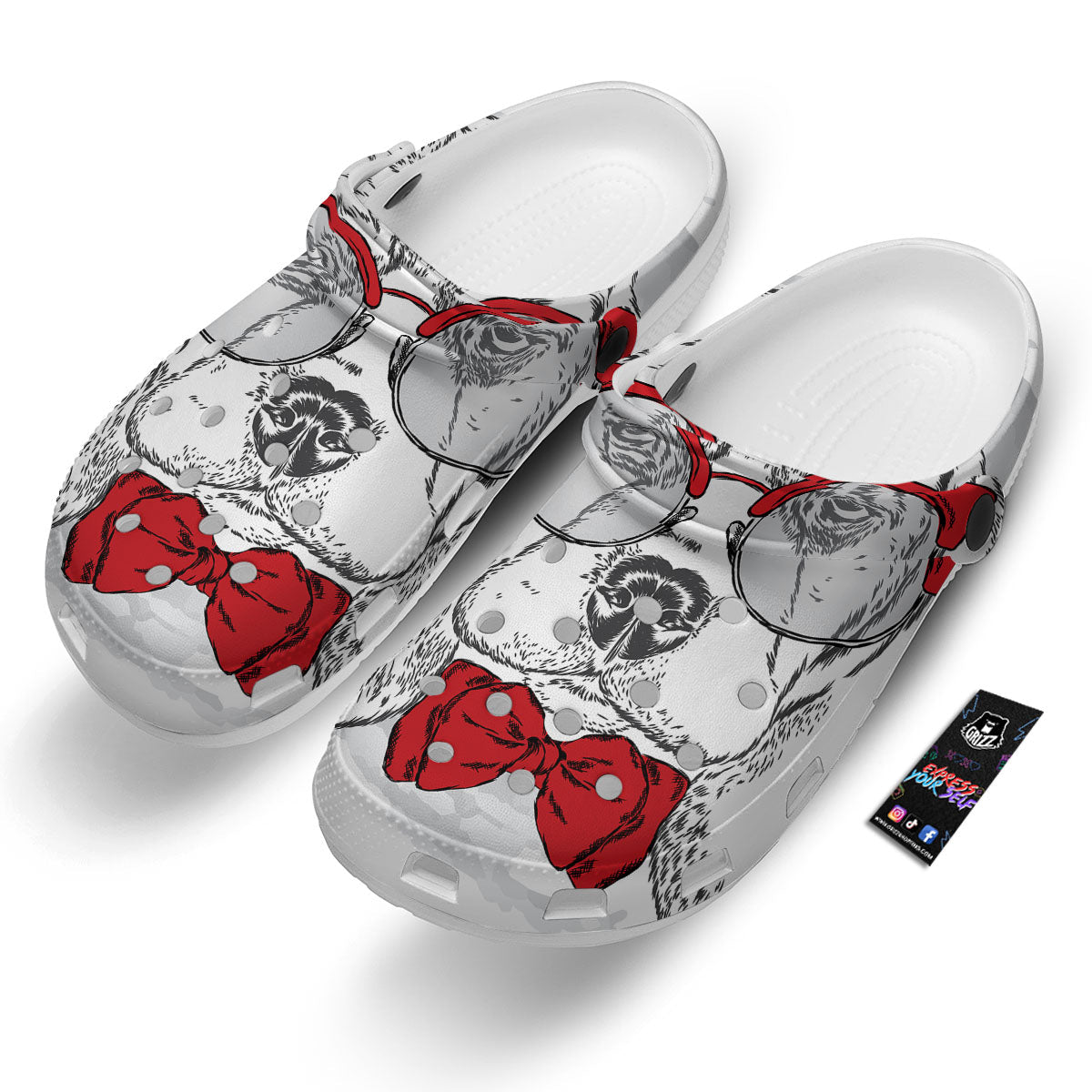 Beagle With Glasses Hipster Print Clog-grizzshop