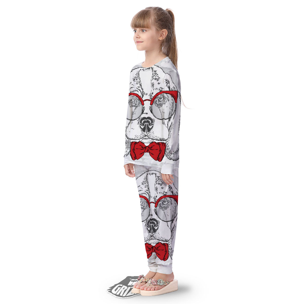 Beagle With Glasses Hipster Print Kid's Pajamas-grizzshop