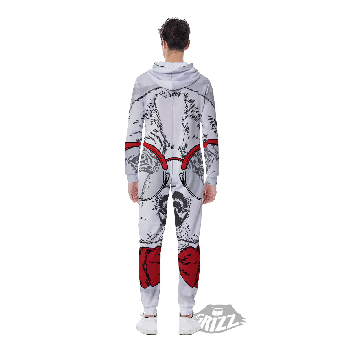 Beagle With Glasses Hipster Print Men's Jumpsuit-grizzshop