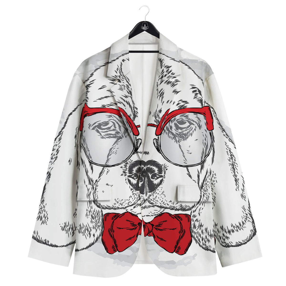 Beagle With Glasses Hipster Print Men's Sport Coat-grizzshop