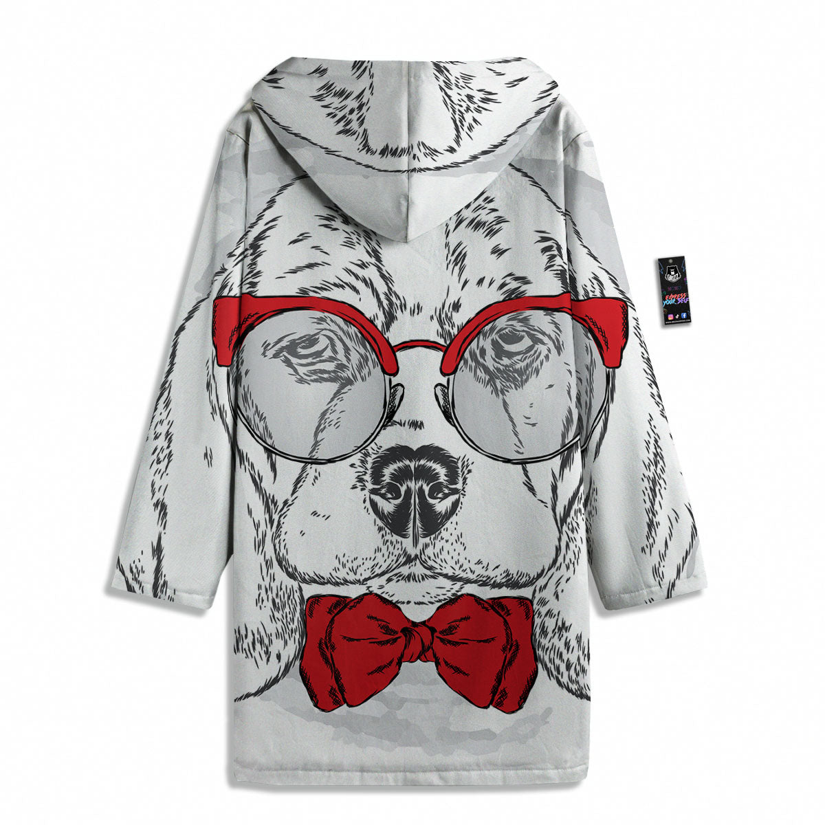 Beagle With Glasses Hipster Print Men's Windbreaker Jacket-grizzshop