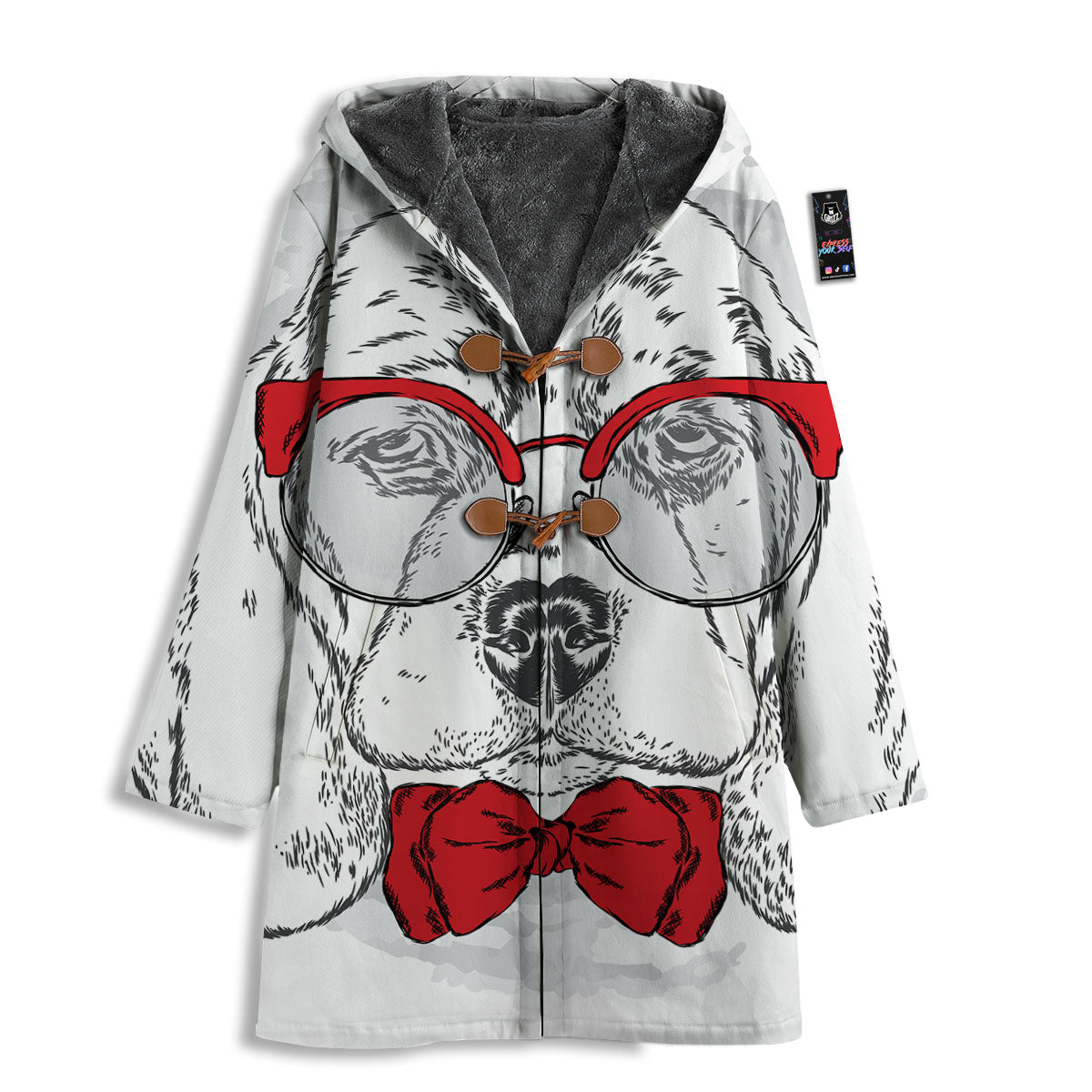 Beagle With Glasses Hipster Print Men's Windbreaker Jacket-grizzshop