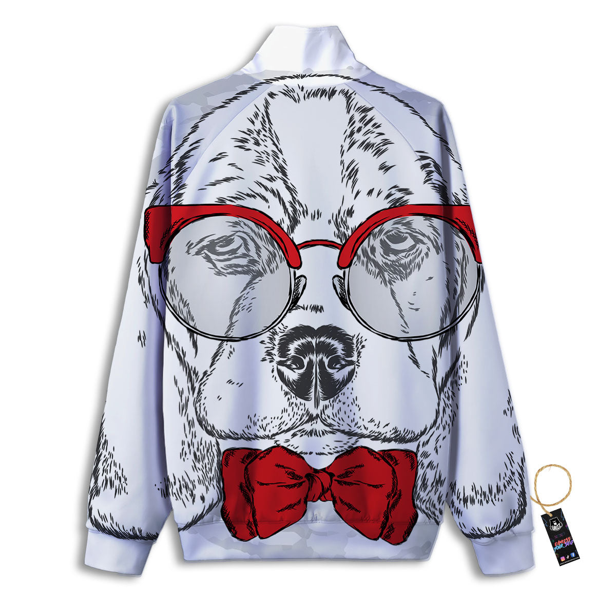 Beagle With Glasses Hipster Print Track Jacket-grizzshop