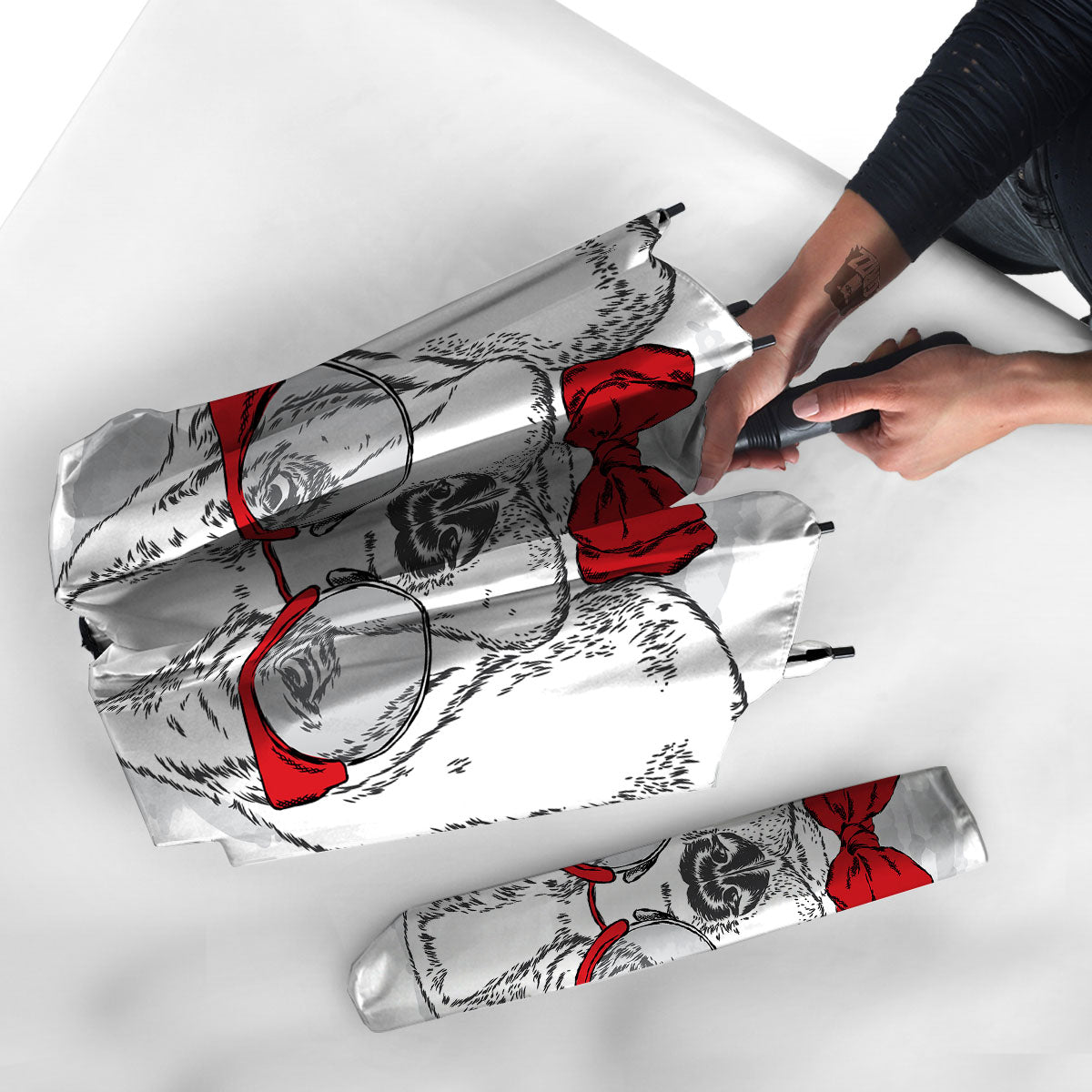 Beagle With Glasses Hipster Print Umbrella-grizzshop