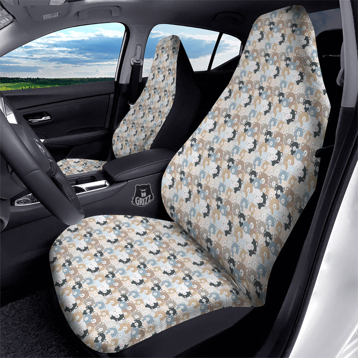 Bear Cute Print Pattern Car Seat Covers-grizzshop