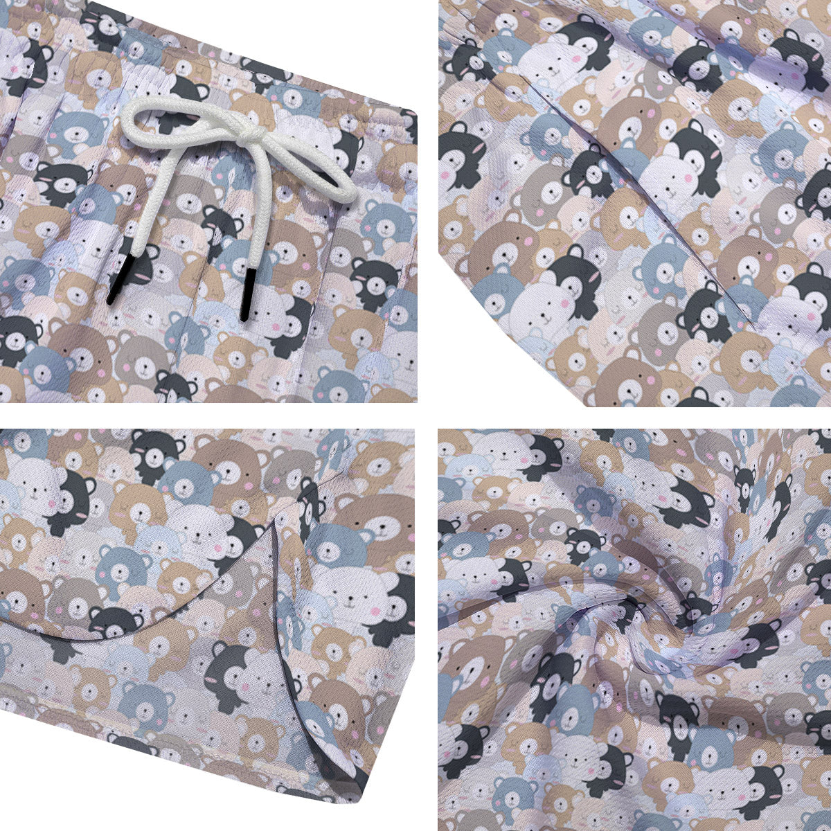 Bear Cute Print Pattern Men's Running Shorts-grizzshop