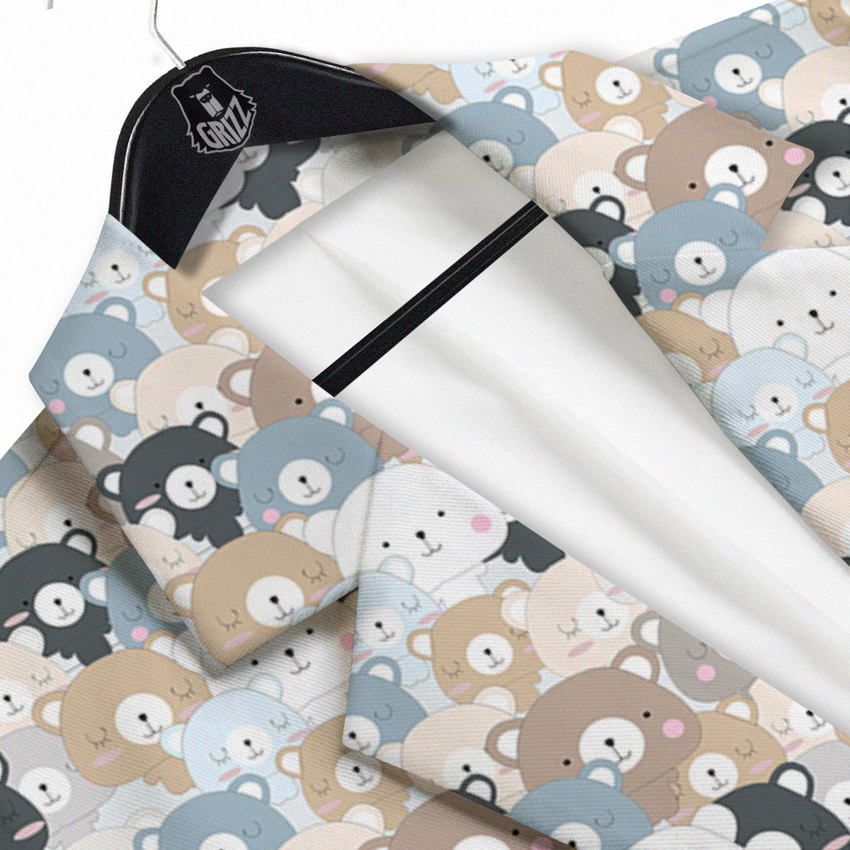 Bear Cute Print Pattern Men's Sport Coat-grizzshop