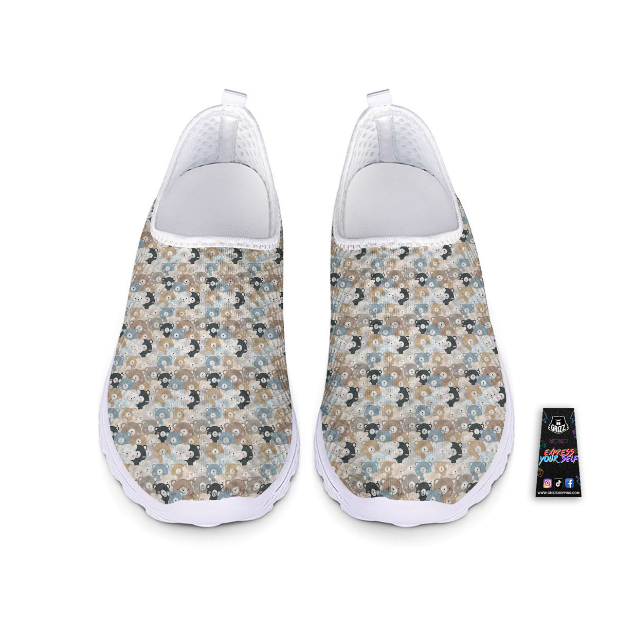 Bear Cute Print Pattern Nurse Shoes-grizzshop