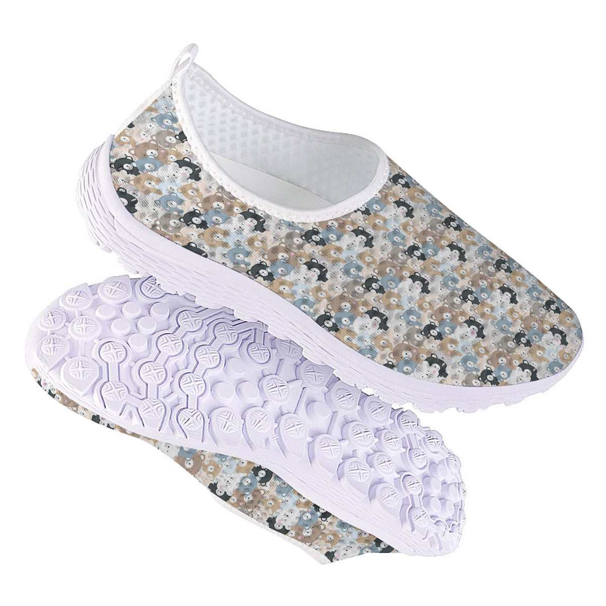 Bear Cute Print Pattern Nurse Shoes-grizzshop