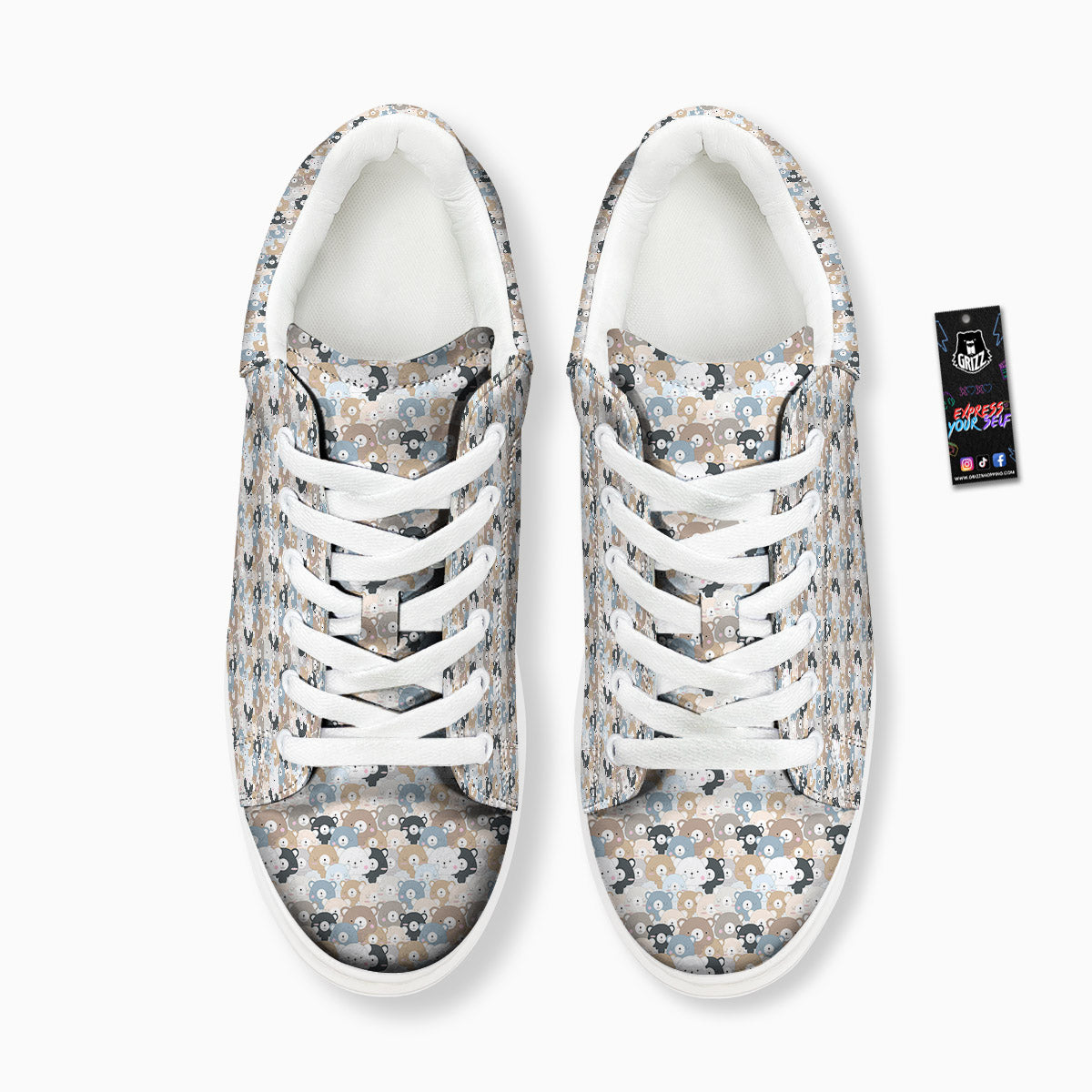 Bear Cute Print Pattern Platform Shoes-grizzshop