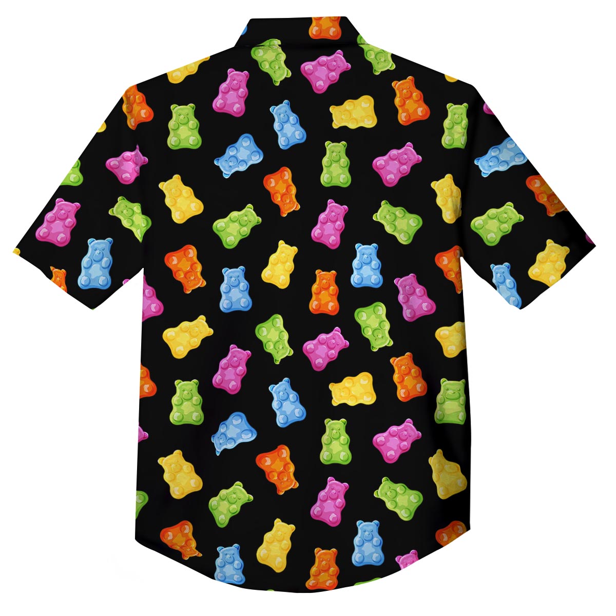 Bear Sweet Gummy Print Pattern Button Up Shirt-grizzshop