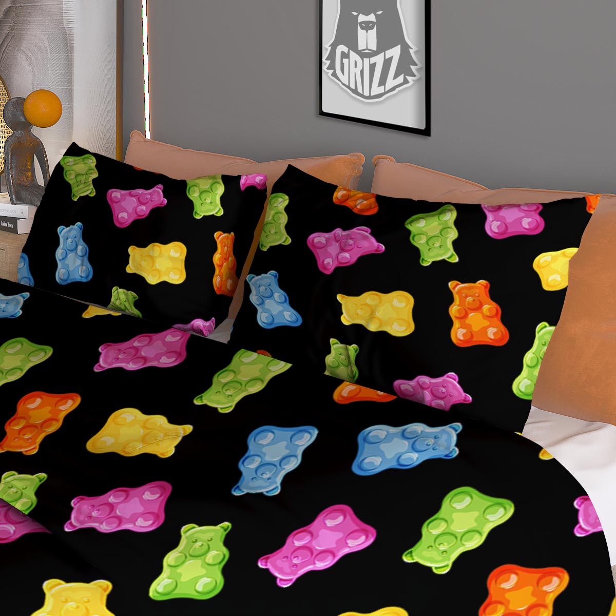 Bear Sweet Gummy Print Pattern Duvet Cover Bedding Set
