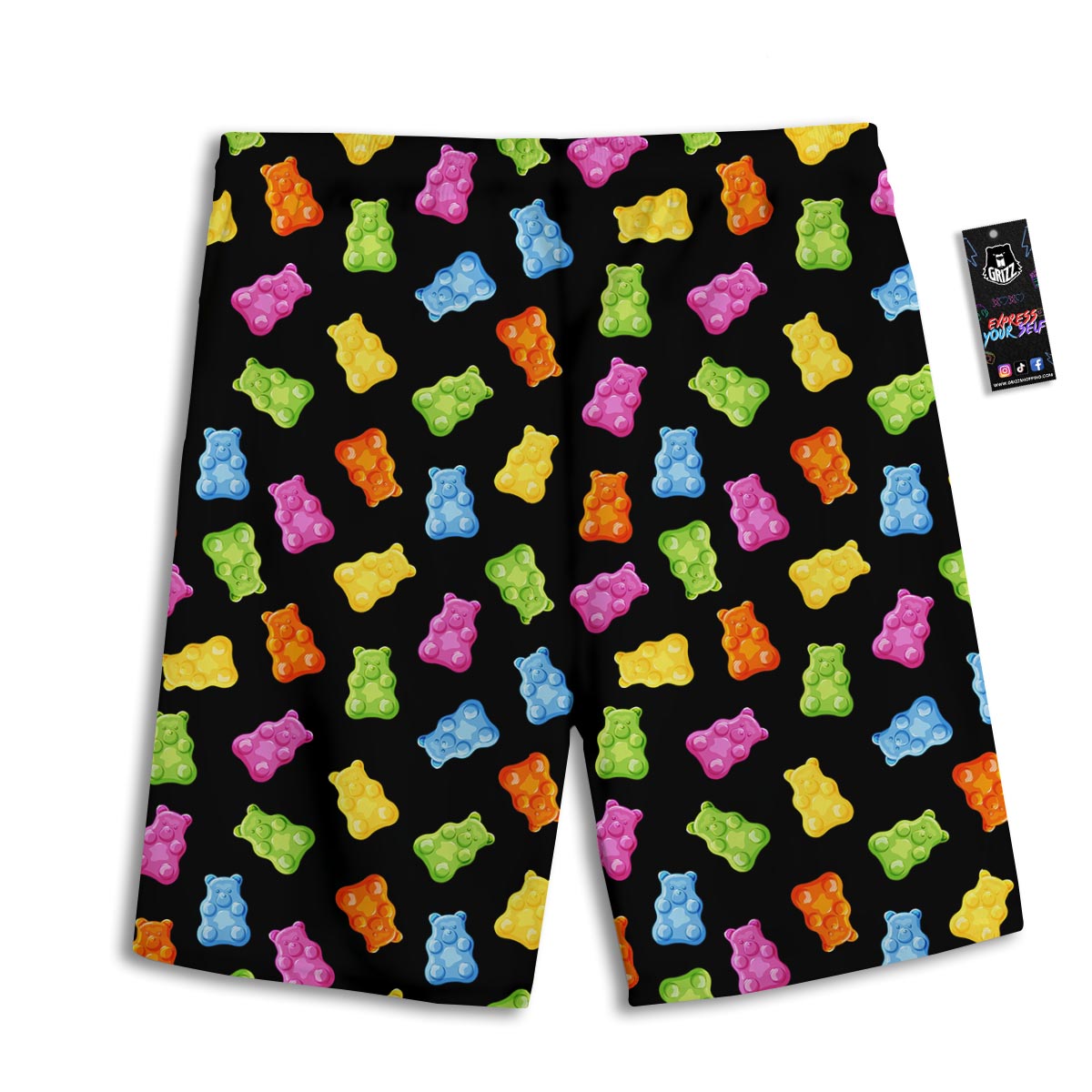 Bear Sweet Gummy Print Pattern Men's Athletic Shorts