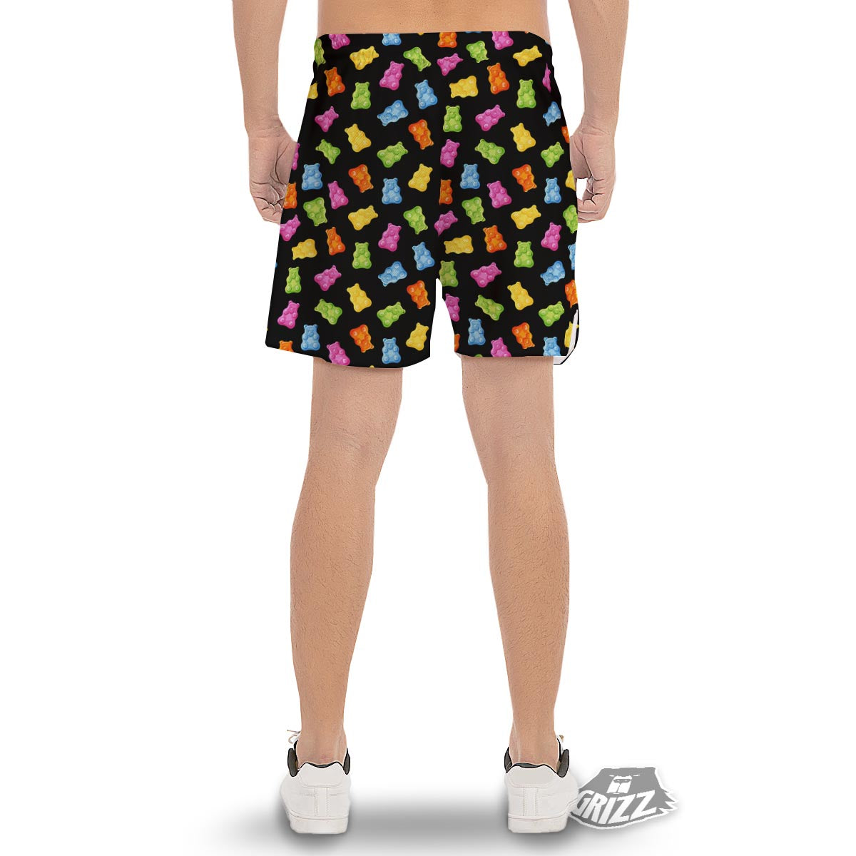 Bear Sweet Gummy Print Pattern Men's Gym Shorts-grizzshop
