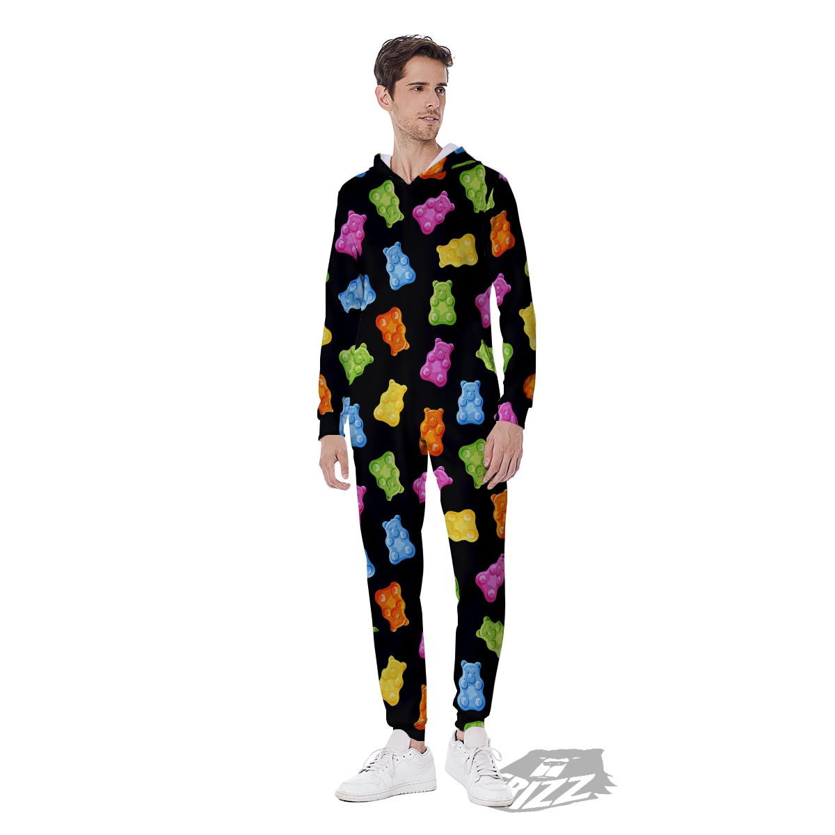 Bear Sweet Gummy Print Pattern Men's Jumpsuit-grizzshop