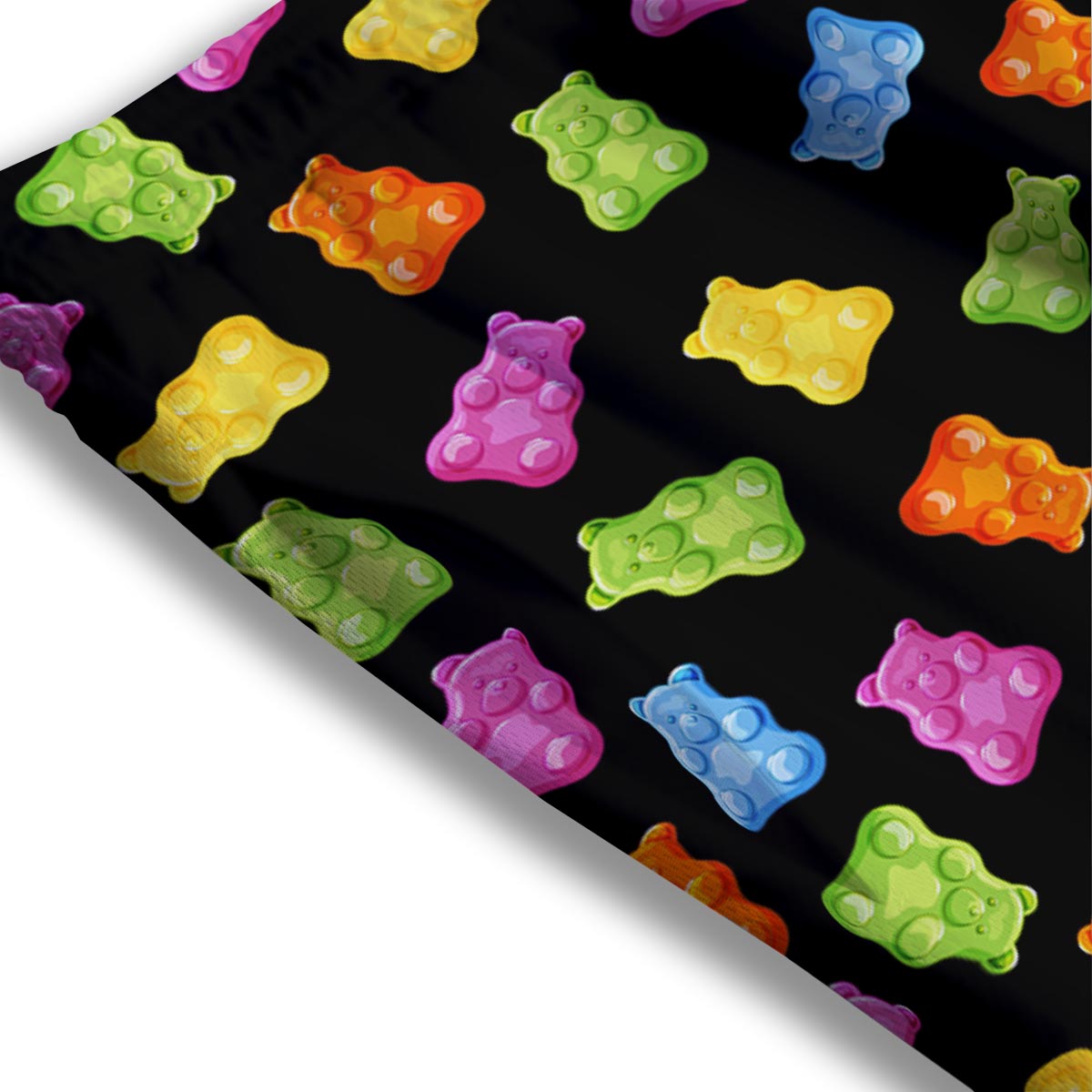 Bear Sweet Gummy Print Pattern Mesh Shorts