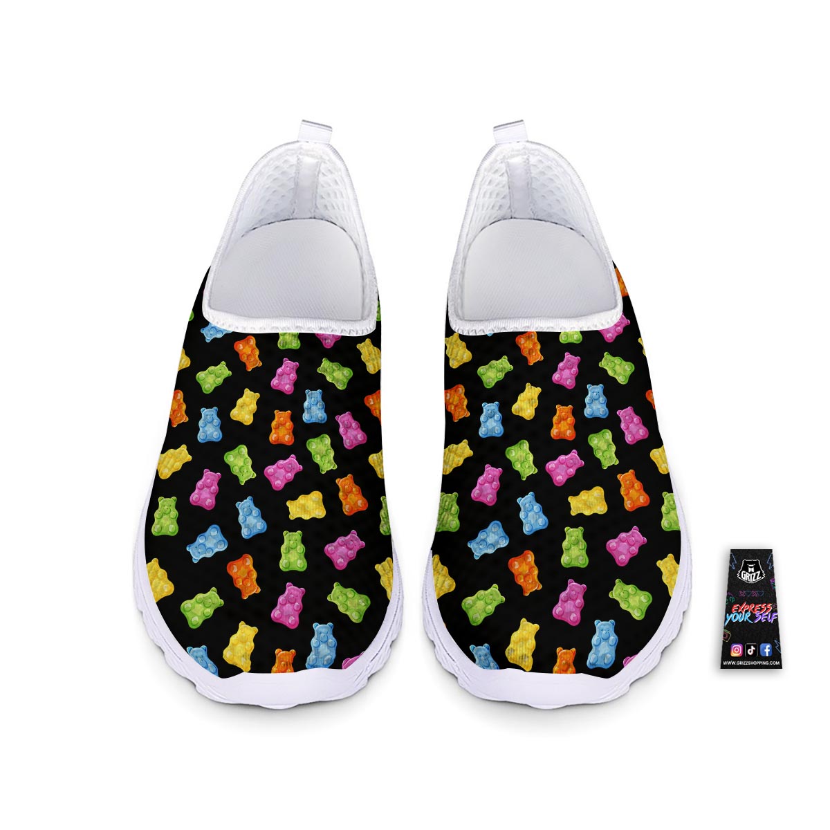 Bear Sweet Gummy Print Pattern Nurse Shoes-grizzshop