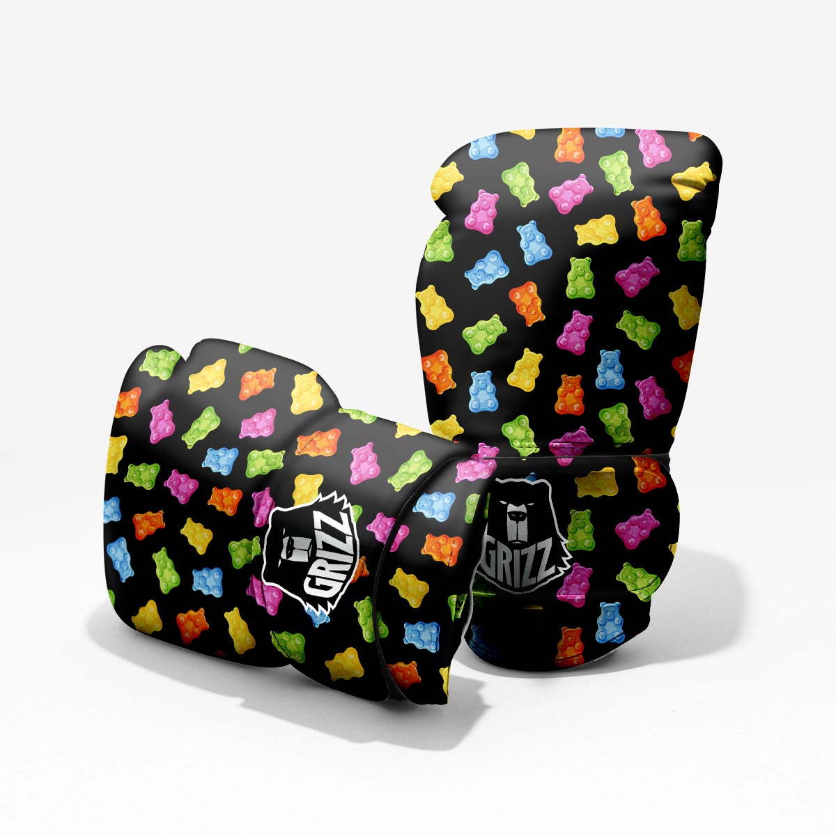 Emoji Bear Sleeping Print Pattern Boxing Gloves
