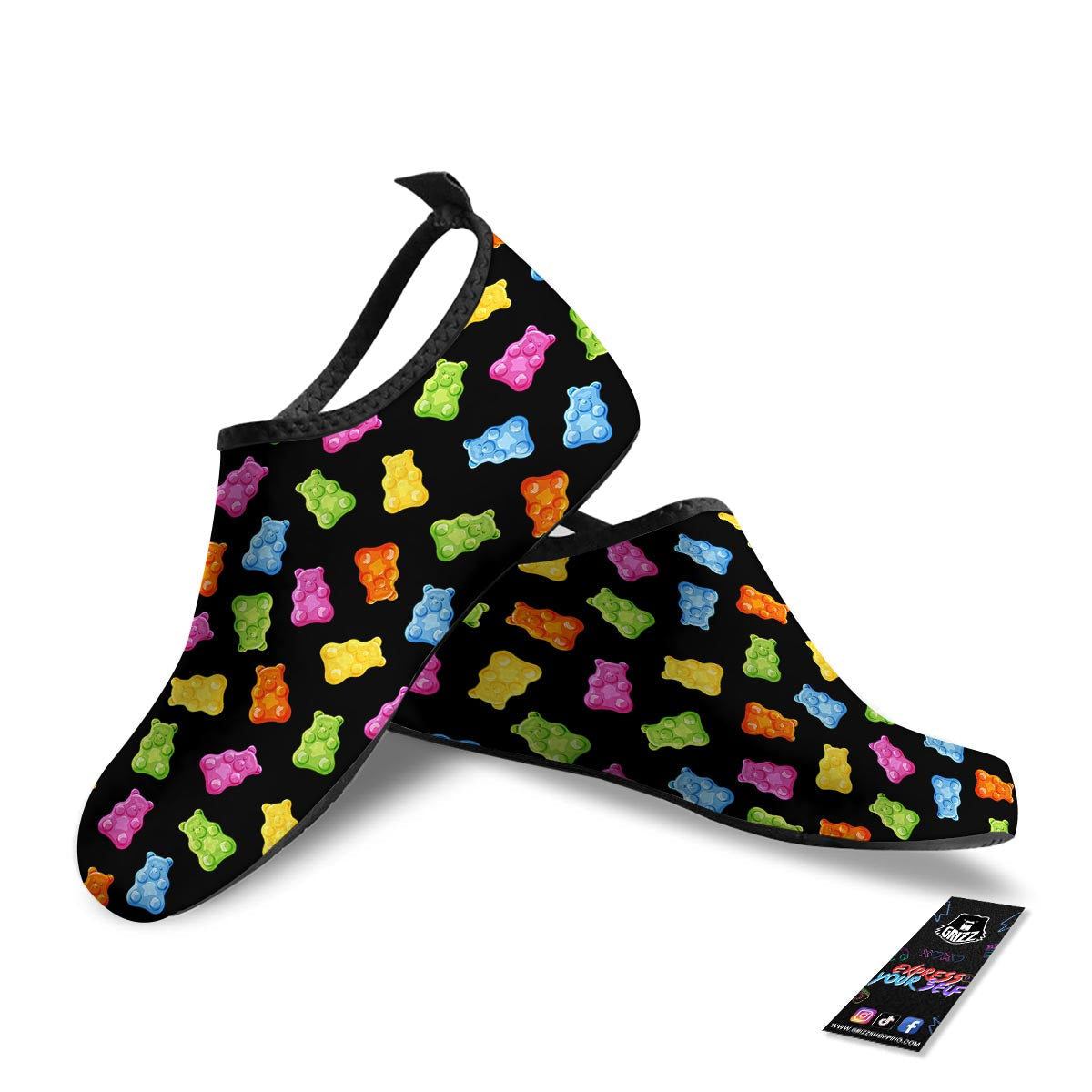 Bear Sweet Gummy Print Pattern Water Shoes-grizzshop