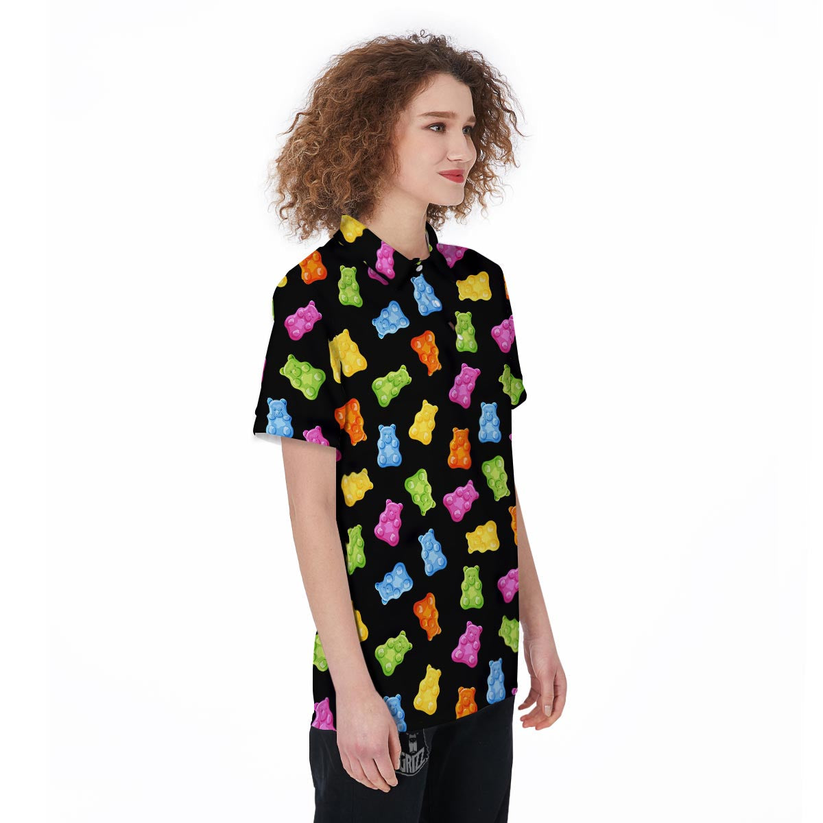 Bear Sweet Gummy Print Pattern Women's Golf Shirts-grizzshop