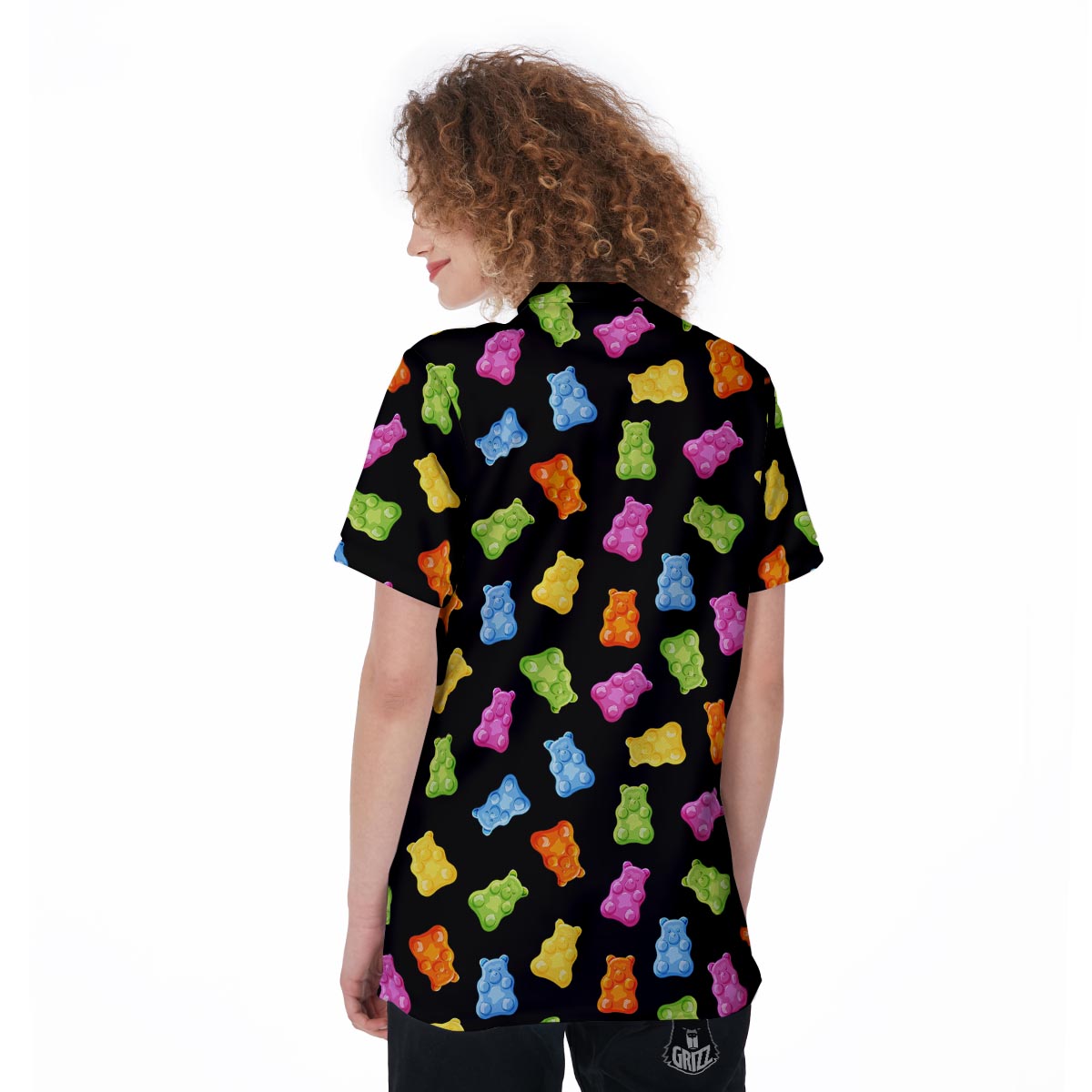 Bear Sweet Gummy Print Pattern Women's Golf Shirts-grizzshop