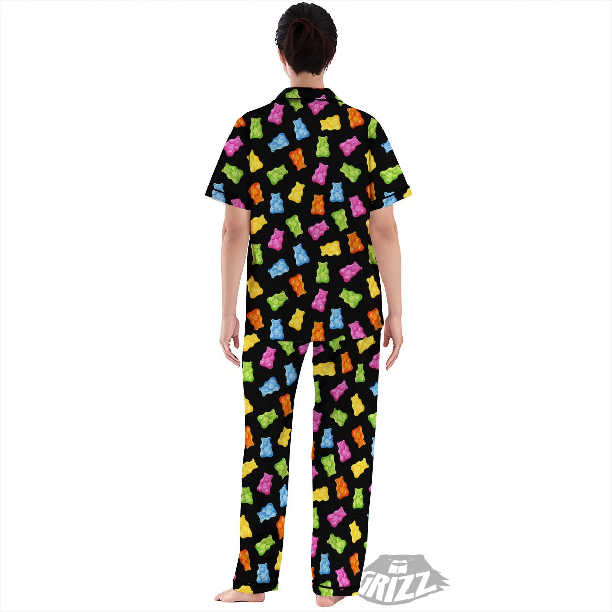 Bear Sweet Gummy Print Pattern Women's Pajamas Set-grizzshop