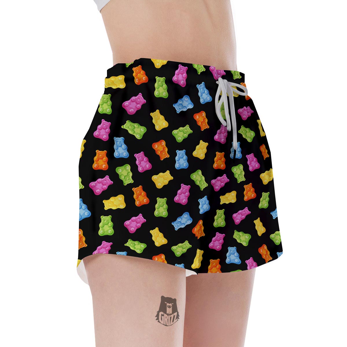 Bear Sweet Gummy Print Pattern Women's Shorts-grizzshop
