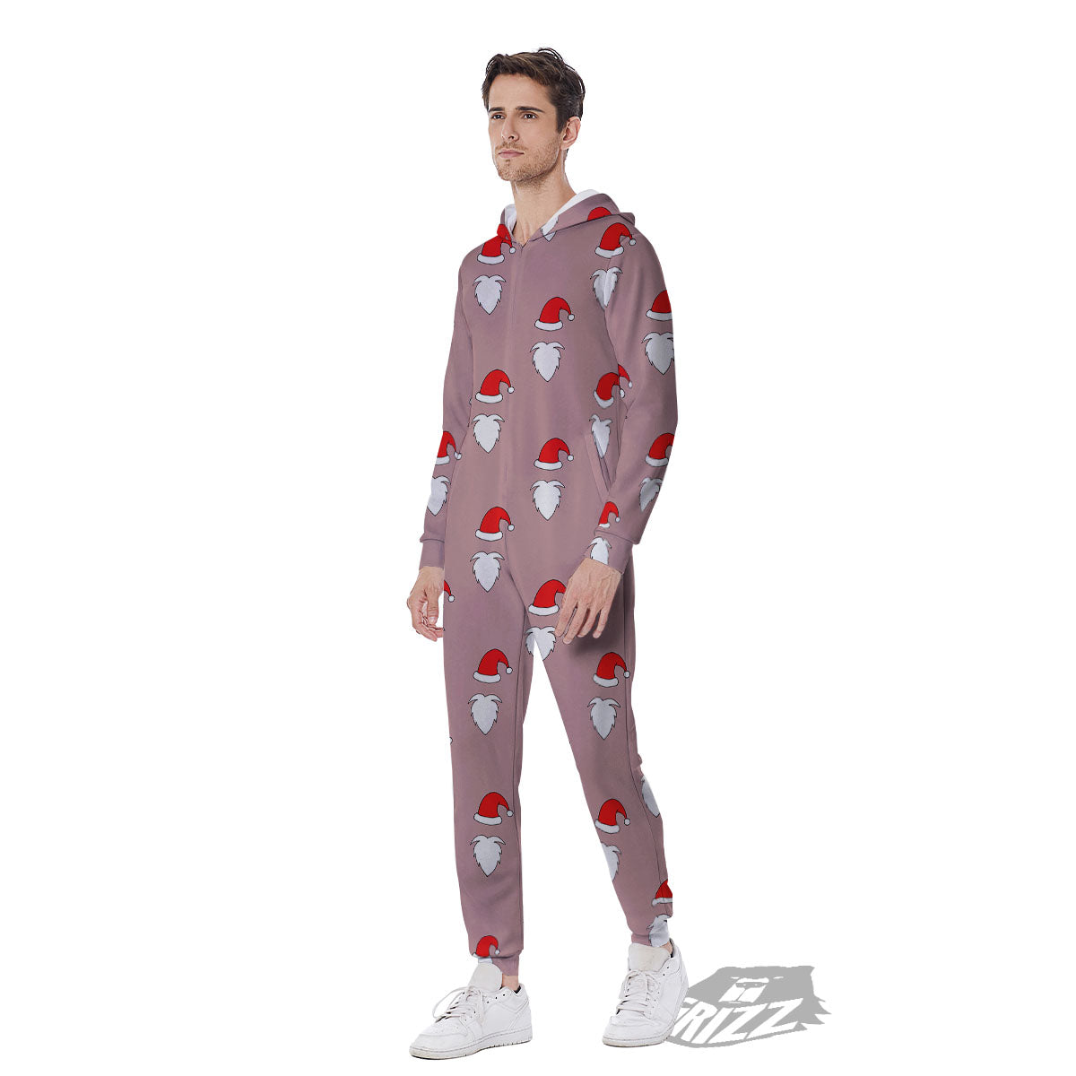 Beard Santa Claus Print Pattern Men's Jumpsuit-grizzshop