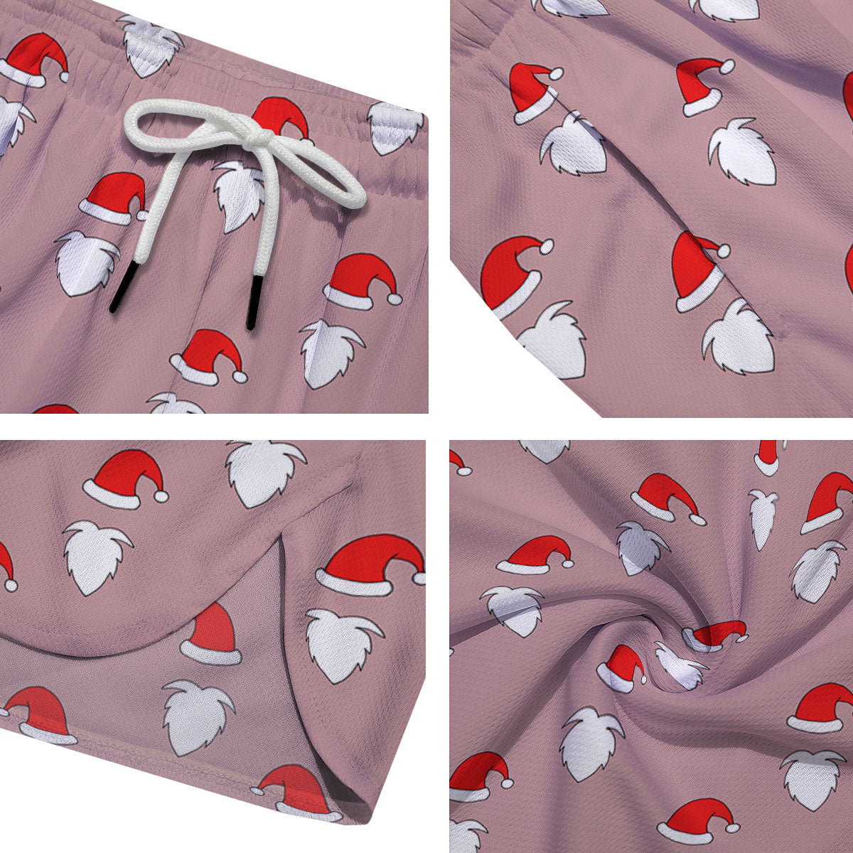 Beard Santa Claus Print Pattern Men's Running Shorts-grizzshop