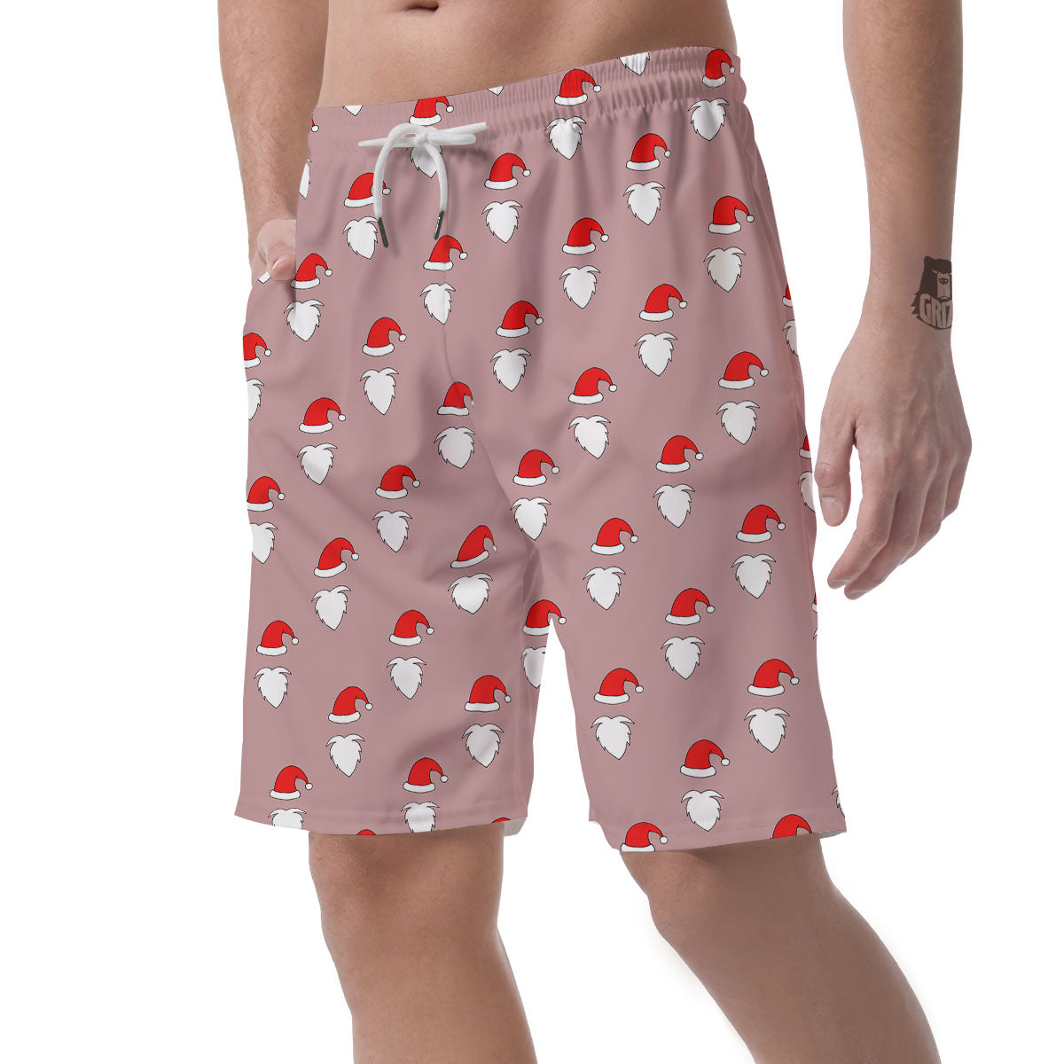 Beard Santa Claus Print Pattern Men's Shorts-grizzshop