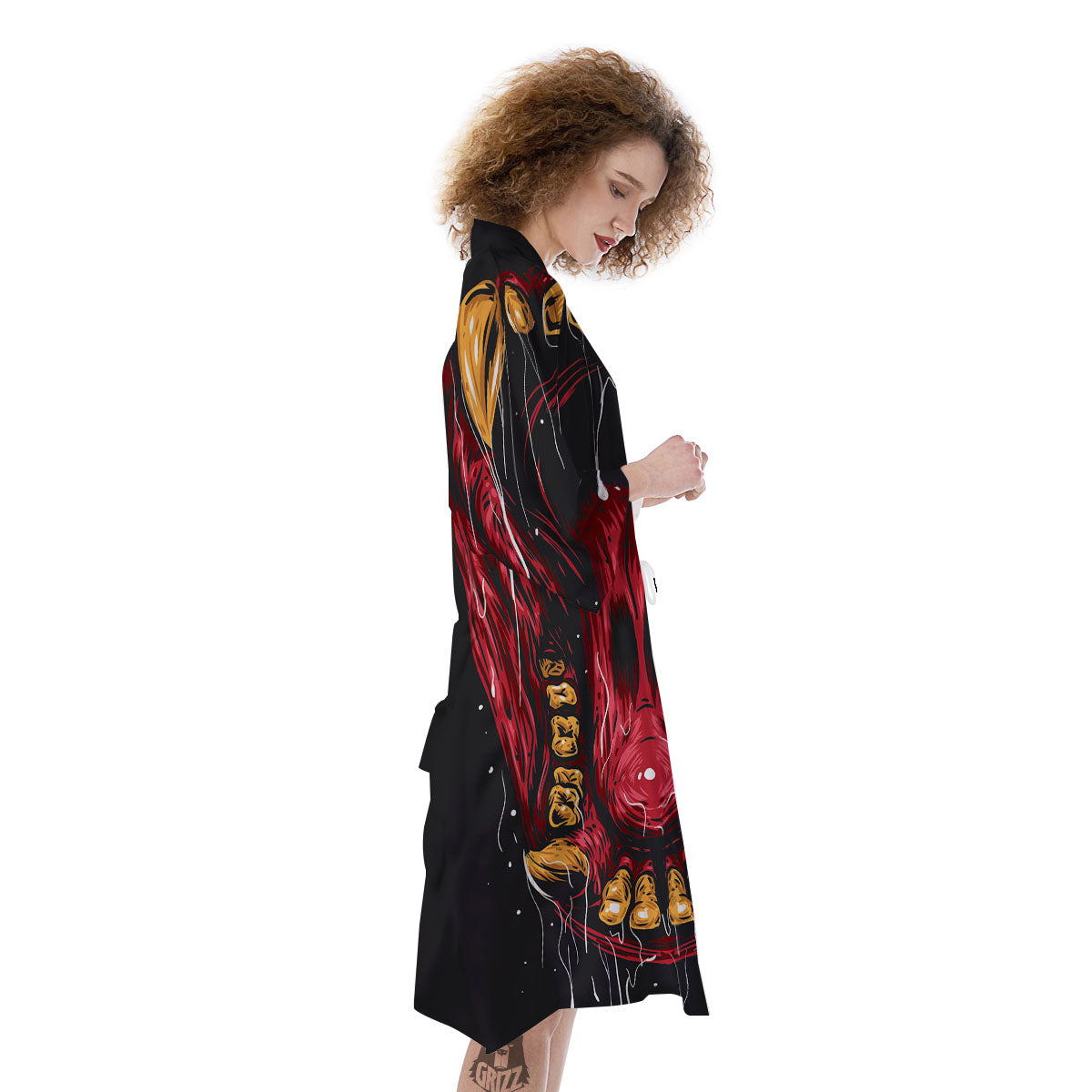 Beast Mouth Open Print Kimono-grizzshop