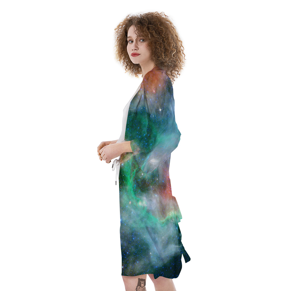 Beauty Of Outer Space Print Kimono-grizzshop