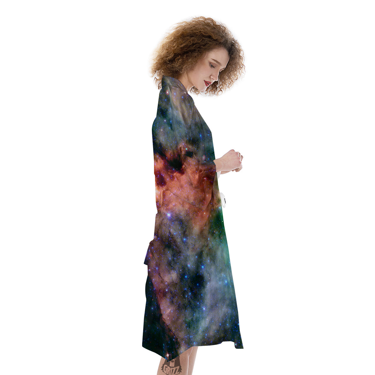 Beauty Of Outer Space Print Kimono-grizzshop