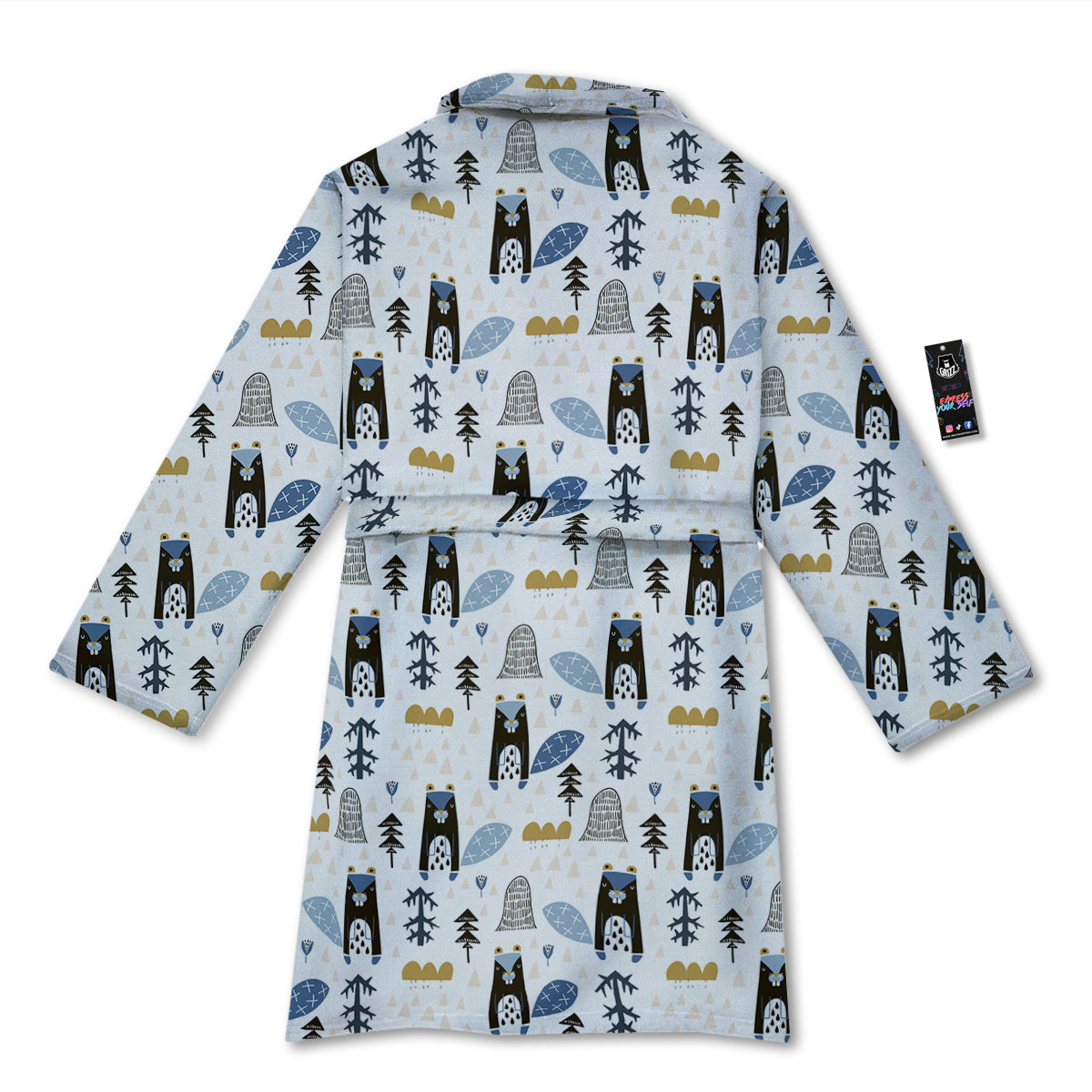 Beaver Cartoon Print Pattern Bathrobe-grizzshop
