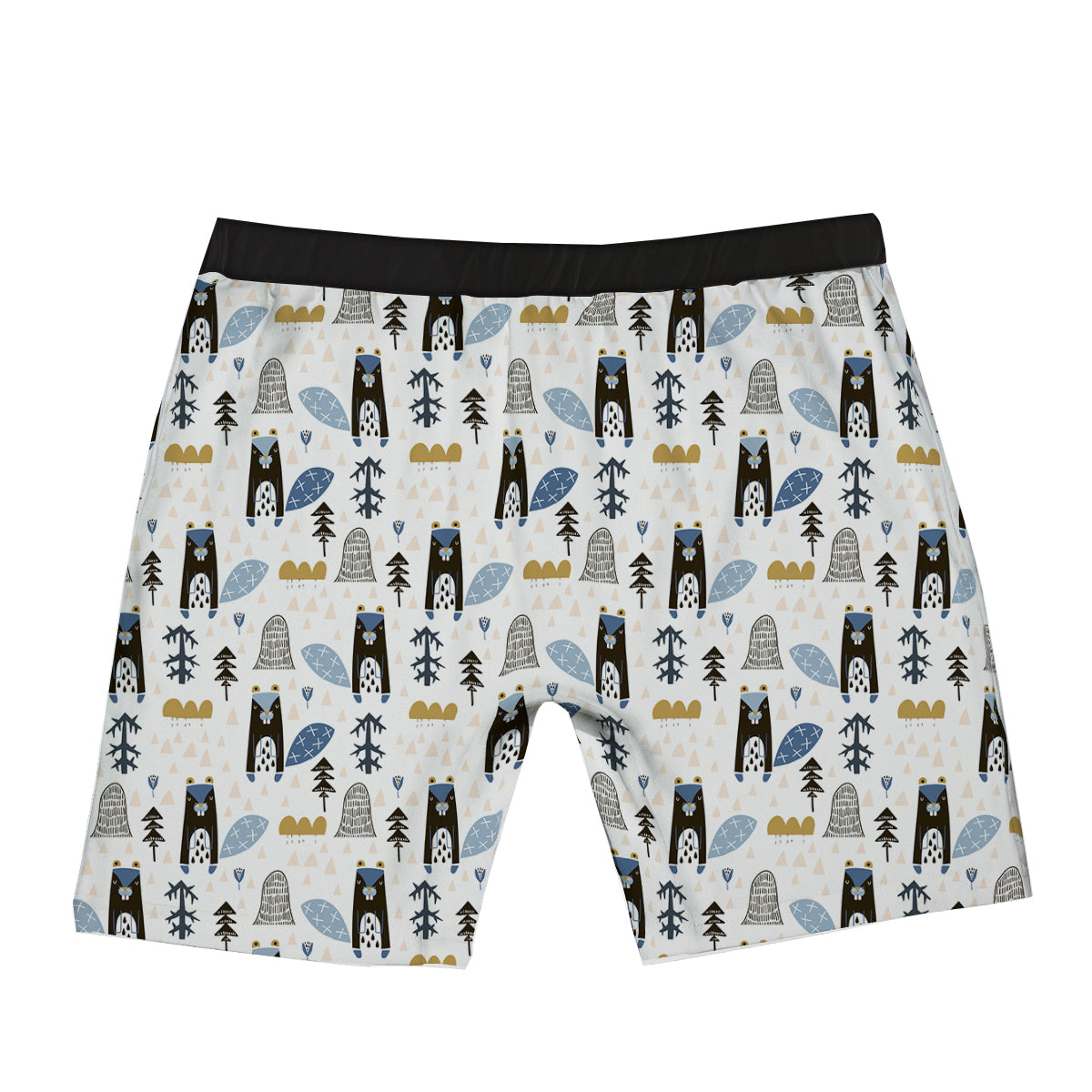 Beaver Cartoon Print Pattern Boxer Briefs-grizzshop